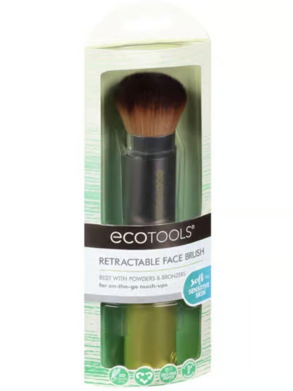 EcoTools Retractable Face Brush Travel Powder Blush Brush New 0532